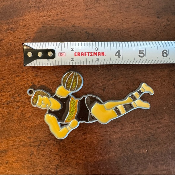 Vintage BASKETBALL PLAYER Purple Stained Glass Window Sun Catchers - Picture 3 of 5